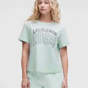 (4) NWT Lululemon Relaxed-Fit‎ Cotton Jersey T-Shirt *Graphic Mint Breeze